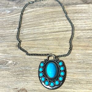 Turquoise silver necklace